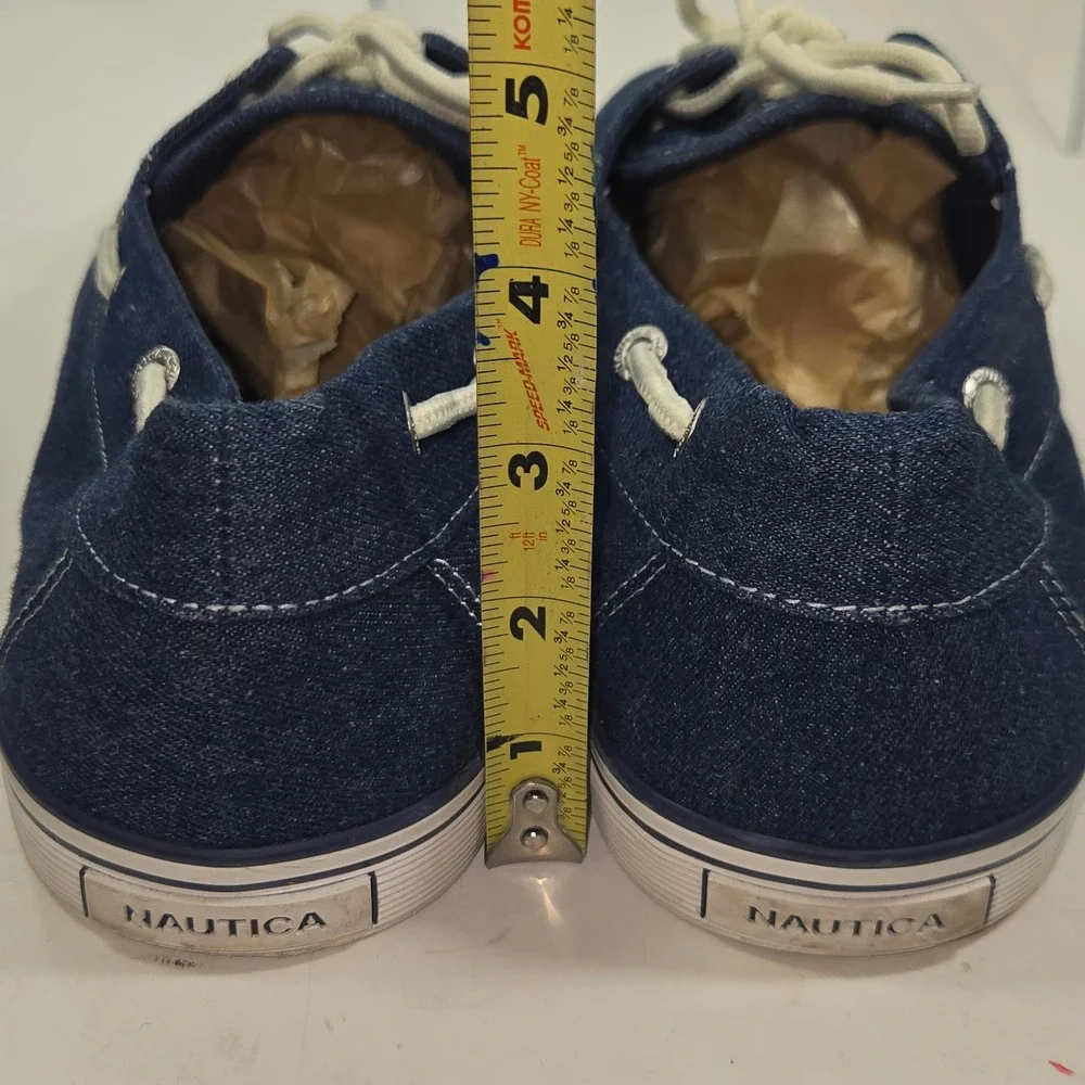 Nautica Galley Mens Denim Boat Shoes Navy Blue Textile‎ Sneakers Size 11 JMJH